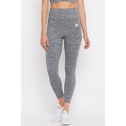 Fit Active High Waist Ankle-Length Leggings in Grey Melange