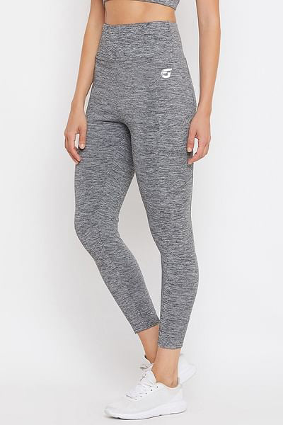 Fit Active High Waist Ankle-Length Leggings in Grey Melange