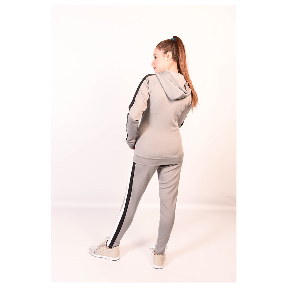 CONTRASTED SIDE STRIPE POLY TRACKSUIT