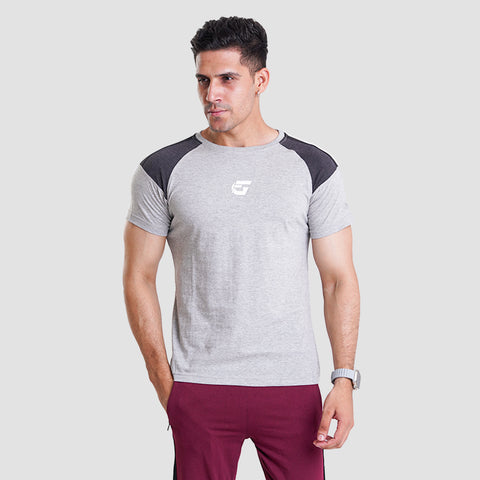 Grey T-Shirt With logo On Chiest