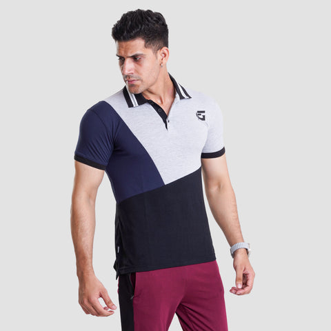 Black Grey & Nevy Blue Polo Shirt