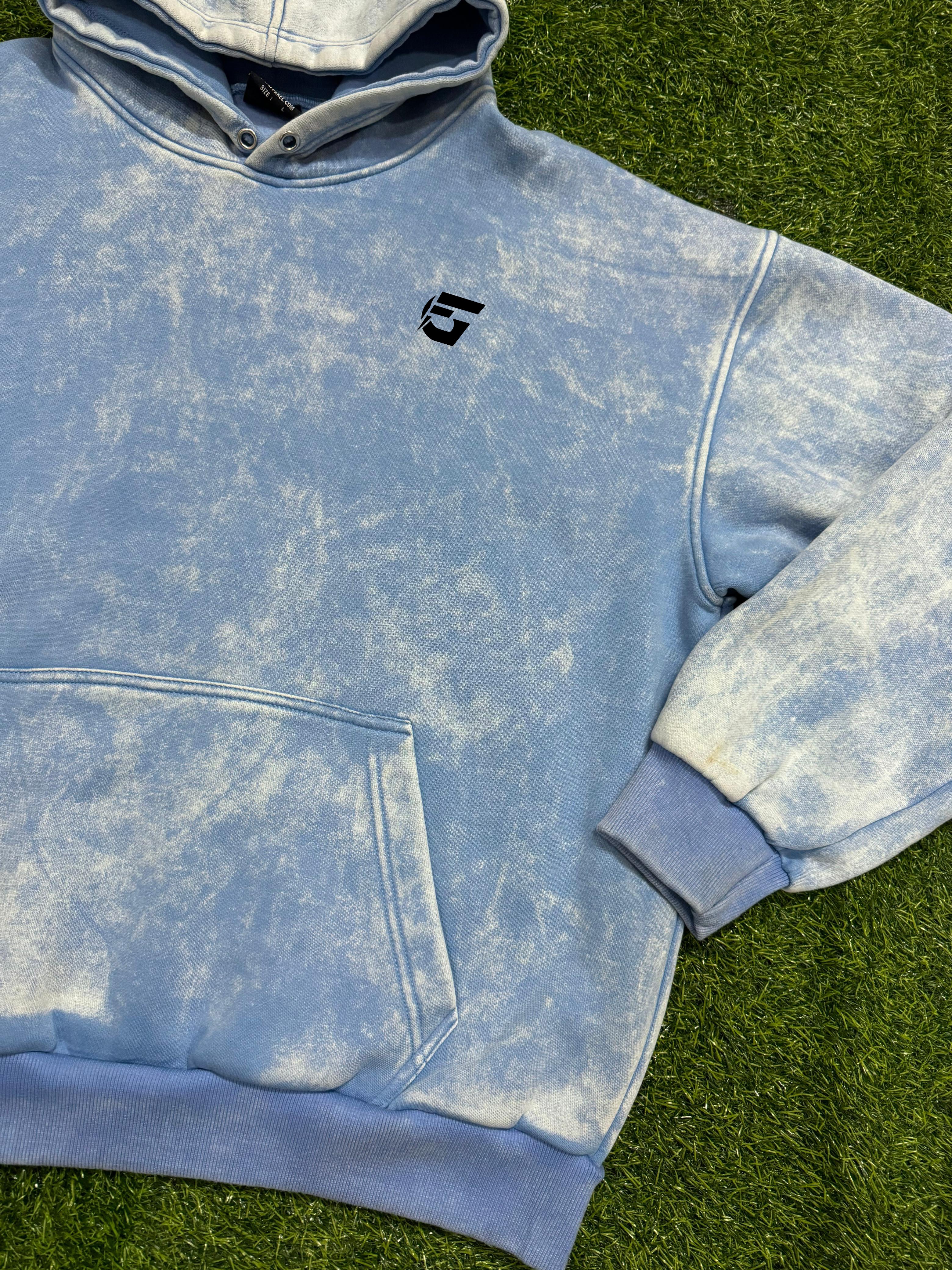 Blue Color Washed Hoodie